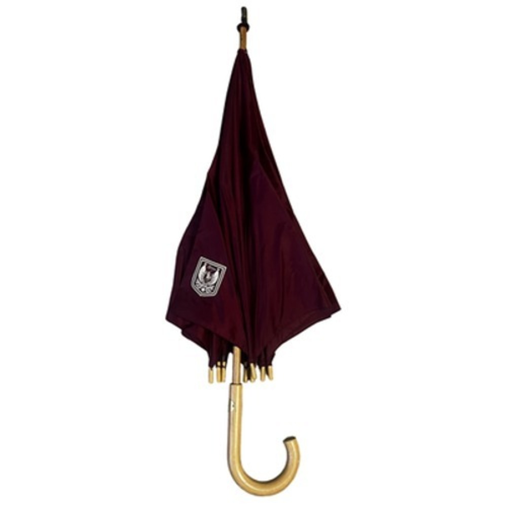 Lauren‎ Ralph Lauren Umbrella Womens One Size Red Nylon Wood Hook Handle Logo